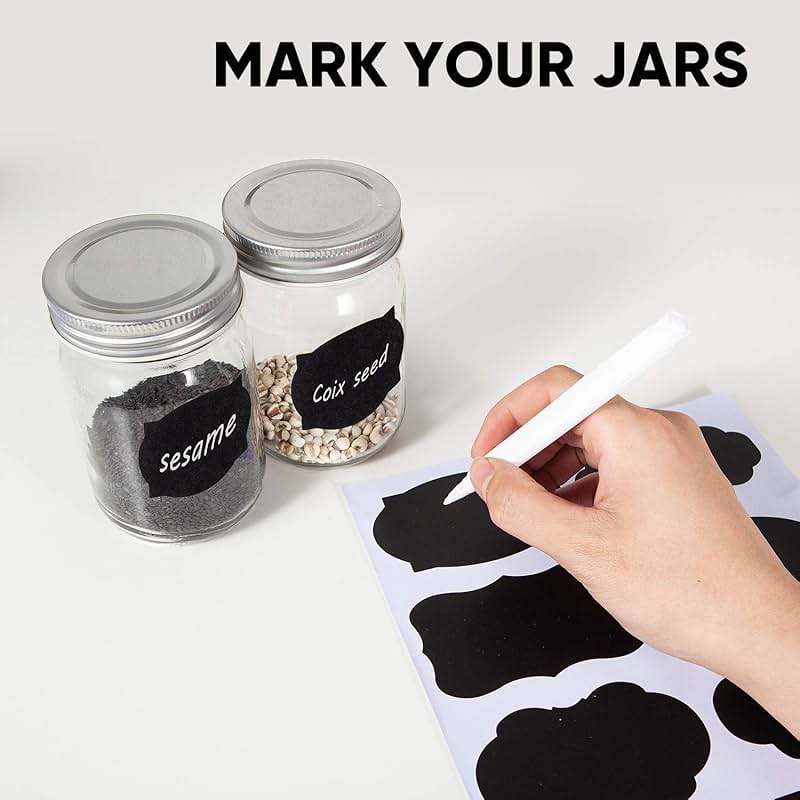Accguan Mason Jars,Glass Jars With Lids 12 oz,Canning Jars For Pickles And Kitchen Storage,Wide Mouth Spice Jars With Silver Lids For Honey,Caviar,Herb,Jelly,Jams,Set of 20 - Image 5