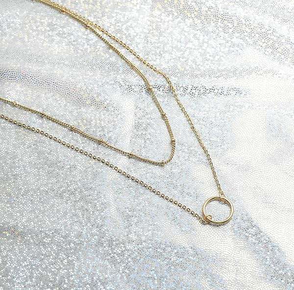 MEVECCO Layered Heart Necklace Pendant Handmade 18k Gold Plated Dainty Gold Choker Arrow Bar Layering Long Necklace for Women - Image 5