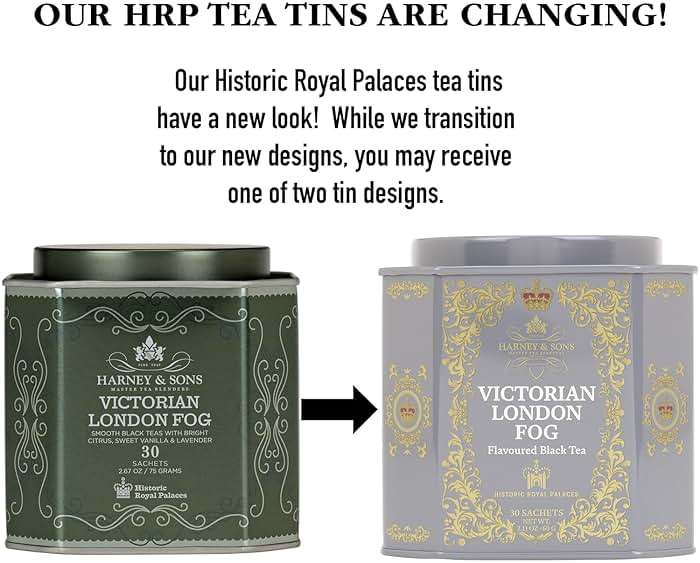 Harney & Sons Victorian London Fog Tea, Black & Oolong Tea with Vanilla, Citrus & Lavender, 30 Sachets - Image 2