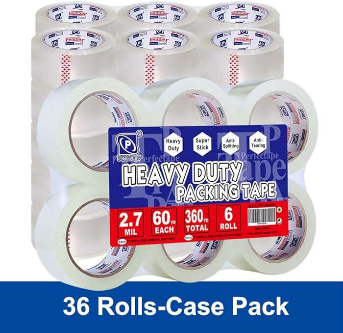 P PERFECTAPE Heavy Duty Packing Tape 36 Rolls, Total 2160Y, Clear, 2.7 mil, 1.88 inch x 60 Yards, Ultra Strong, Refill for Packaging and Shipping - Image 3