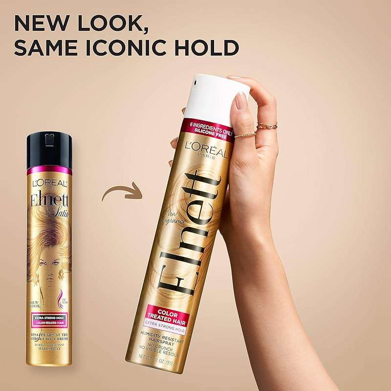 L'Oreal Paris Elnett Classic Hairspray, Suitable for Color Treated Hair, up to 72HR Extra Strong Hold Formula with Humidity Resistant Frizz Control, Hairspray with Soft Brushable Finish, 11 oz, 2 Pack - Image 2
