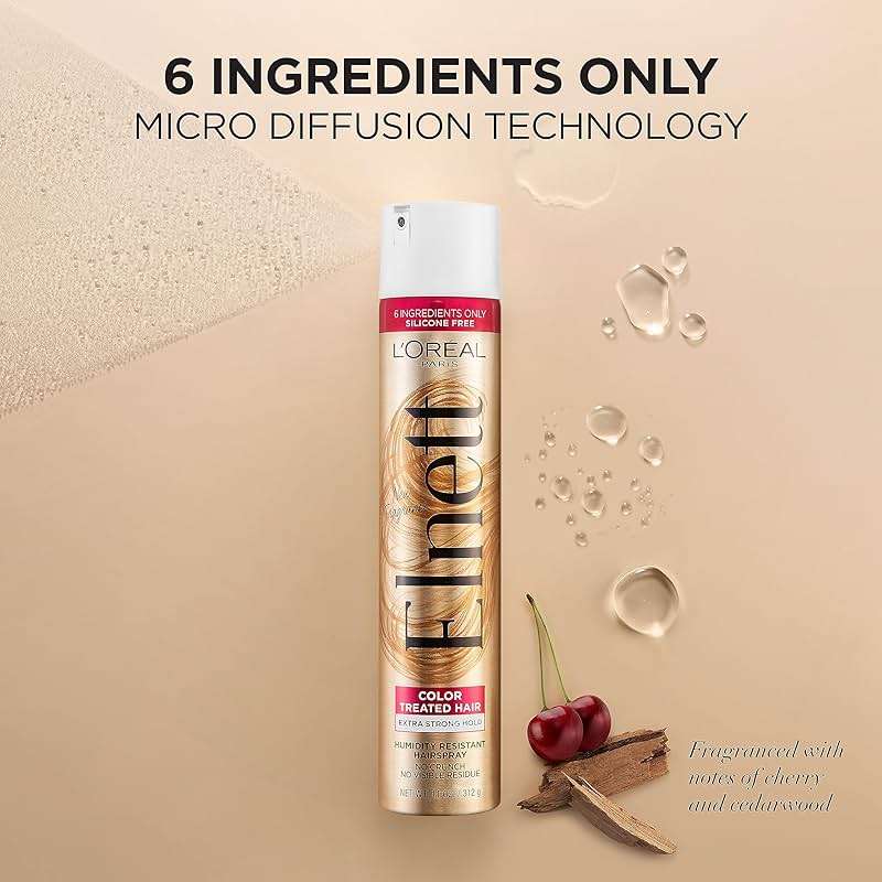 L'Oreal Paris Elnett Classic Hairspray, Suitable for Color Treated Hair, up to 72HR Extra Strong Hold Formula with Humidity Resistant Frizz Control, Hairspray with Soft Brushable Finish, 11 oz, 2 Pack - Image 5