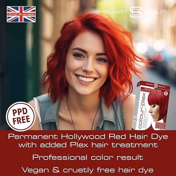 Smart Beauty Red Hair Dye with Plex Anti-Breakage Technology Protecting and Restoring Hair Structure, Plum Color, Vegan and Cruelty-Free - Image 2