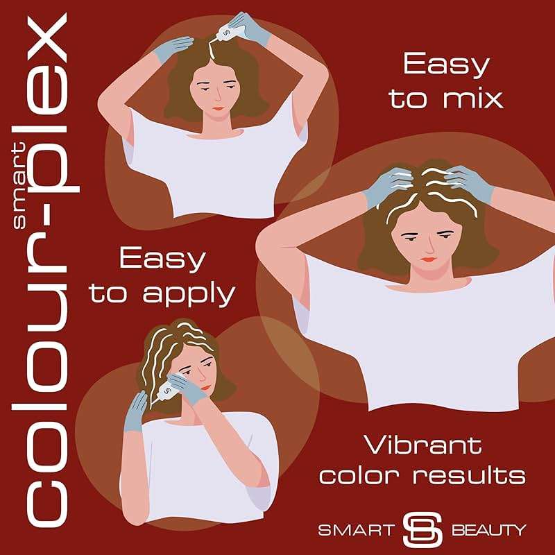 Smart Beauty Red Hair Dye with Plex Anti-Breakage Technology Protecting and Restoring Hair Structure, Plum Color, Vegan and Cruelty-Free - Image 6
