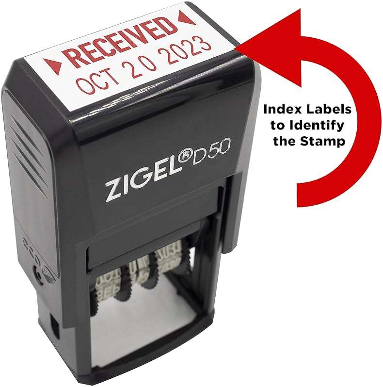 ZIGEL D50 Date Stamp with Scanned - Self Inking Date Stamp - Red - Image 5