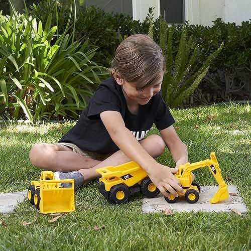 Cat Construction 7" Dump Truck, Loader & Excavator toys Combo Pack - Image 5