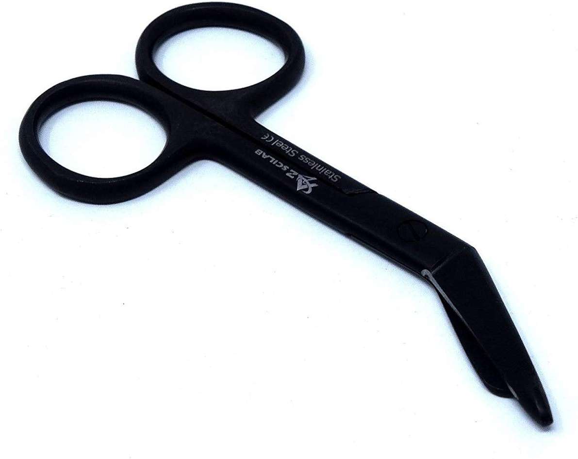 All Black Fluoride Coated Color Lister Bandage Scissors 3.5" (8.9cm), Premium Grade - Image 2