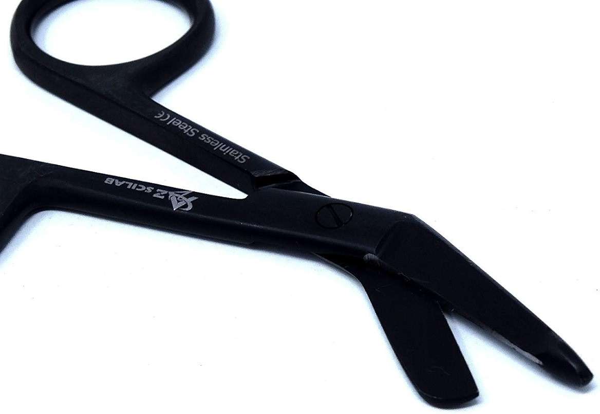 All Black Fluoride Coated Color Lister Bandage Scissors 3.5" (8.9cm), Premium Grade - Image 3