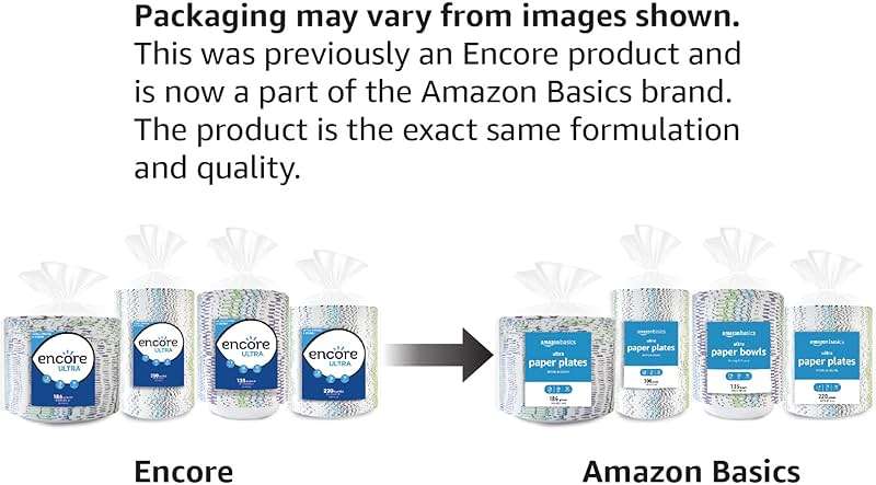 Amazon Basics Ultra Paper Plates, 8.62 Inch, Disposable, 880 Count (4 Pack of 220), Packaging May Vary - Image 2