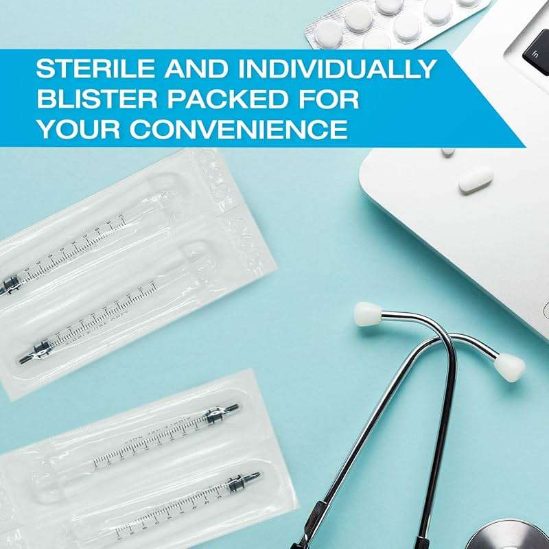 30ml Oral Dispenser Syringe with Cover 50 Pack by Tilcare - Luer Slip Sterile Plastic Medicine Food Droppers for Children, Pets & Adults – Latex-free Medication Dispenser - Large Feeding Tube Syringes - Image 3