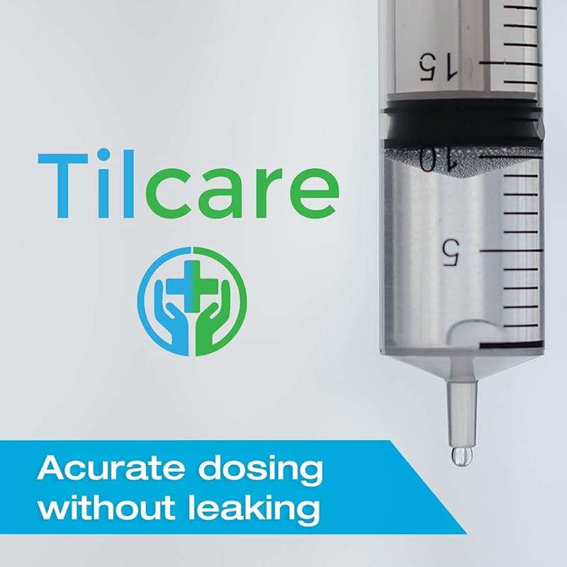 30ml Oral Dispenser Syringe with Cover 50 Pack by Tilcare - Luer Slip Sterile Plastic Medicine Food Droppers for Children, Pets & Adults – Latex-free Medication Dispenser - Large Feeding Tube Syringes - Image 4