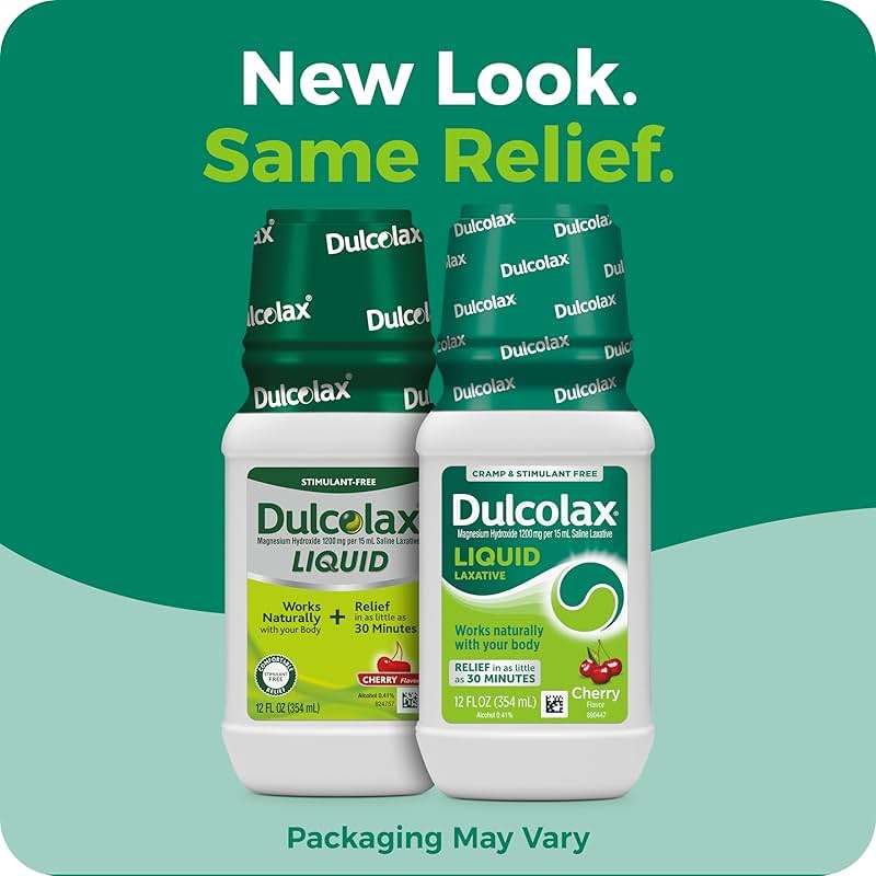 Dulcolax Saline Laxative Liquid, Fast & Gentle Constipation Relief, Natural Laxatives, Softens Stool, Cherry Flavor, Magnesium Hydroxide 1200 mg, 12 fl. oz. - Image 2