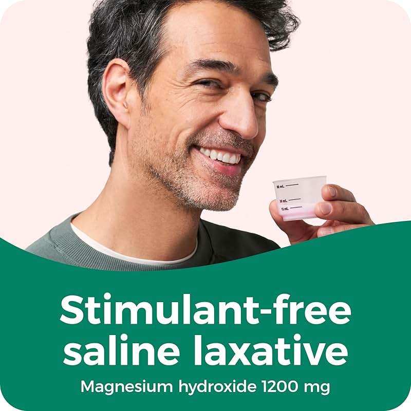 Dulcolax Saline Laxative Liquid, Fast & Gentle Constipation Relief, Natural Laxatives, Softens Stool, Cherry Flavor, Magnesium Hydroxide 1200 mg, 12 fl. oz. - Image 7