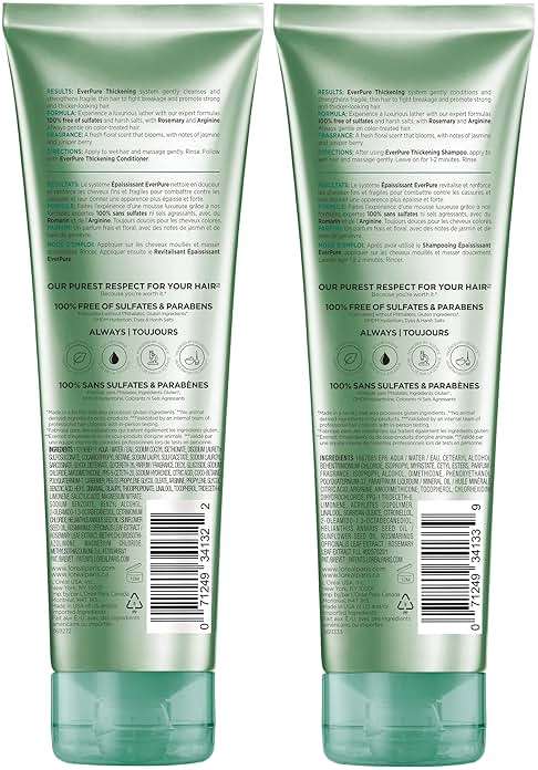 L'Oreal Paris Thickening Sulfate Free Shampoo and Conditioner, Thickens + Strengthens Thin, Fragile Hair, EverPure, 1 Hair Care Kit - Image 9