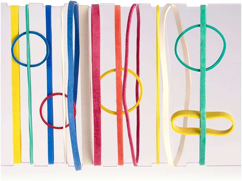 Officemate Assorted Size and Color Rubber Bands, 4 oz (82025), 0.05 x 5.75 x 1.75 inches, Assorted - Image 4