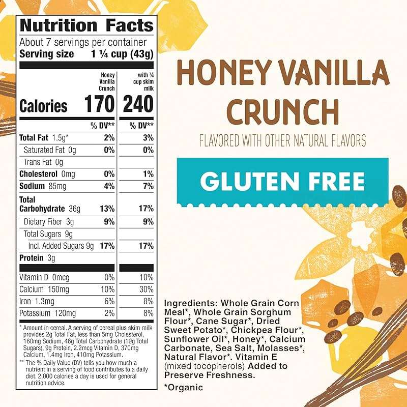 Cascadian Farm, Cereal Honey Vanilla Crunch Organic, 10.5 Ounce - Image 2
