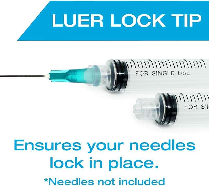 3ml Syringe Without Needle Luer Lock 100 Pack by Tilcare - Sterile Plastic Medicine Droppers for Children, Pets or Adults – Latex-Free Oral Medication Dispenser - Syringes for Glue and Epoxy - Image 2