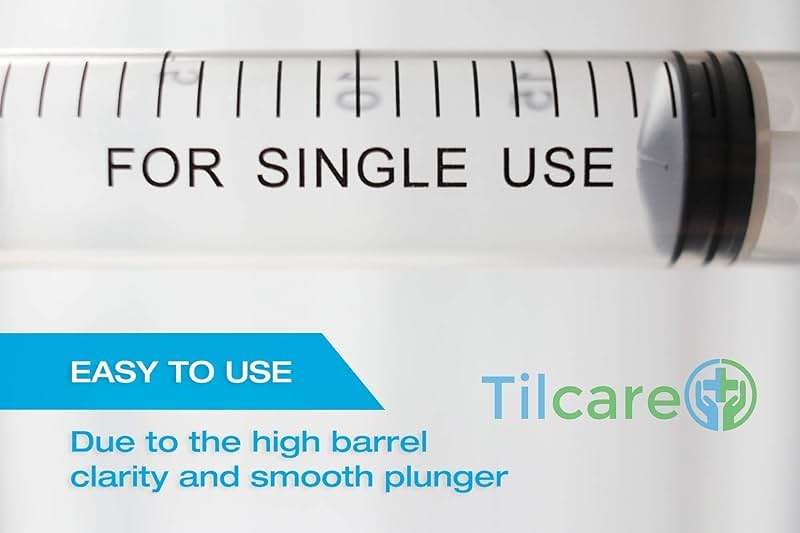 3ml Syringe Without Needle Luer Lock 100 Pack by Tilcare - Sterile Plastic Medicine Droppers for Children, Pets or Adults – Latex-Free Oral Medication Dispenser - Syringes for Glue and Epoxy - Image 8