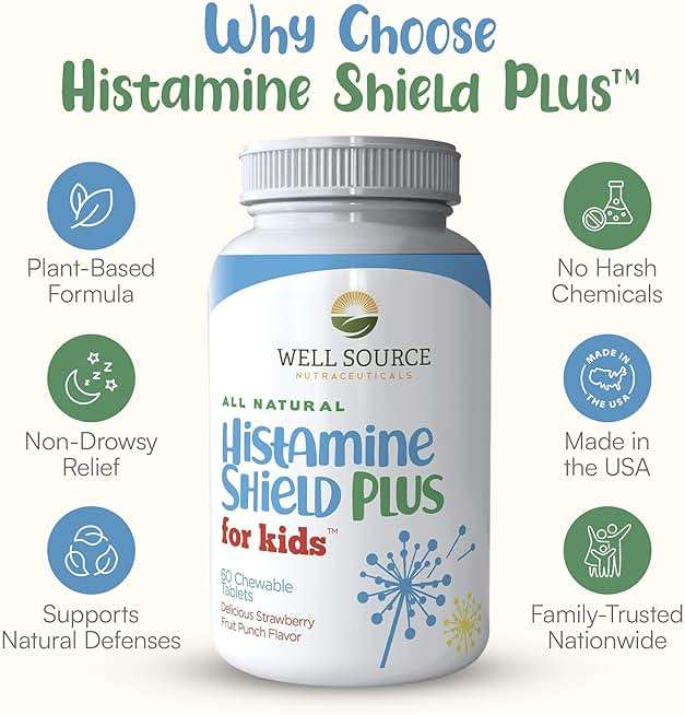 Histamine Shield Plus Natural Antihistamine Supplement, Sinus & Allergy Relief for Pollen, Pet Dander, Dust, Mold, and Odors, 60 Strawberry Fruit Punch Chewable Tablets - Image 8