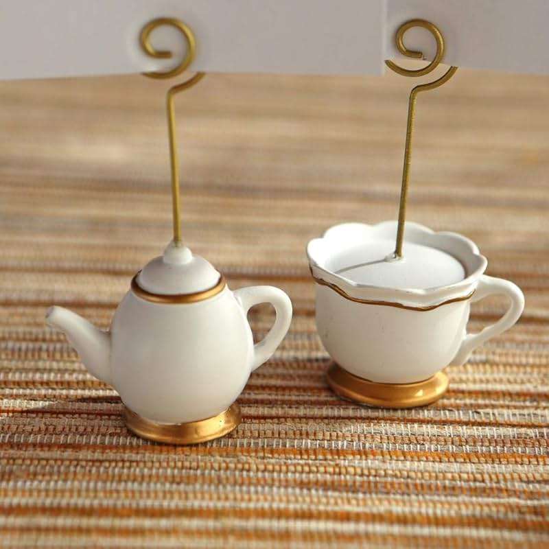 Kate Aspen Tea Time Whimsy Teapot and Teacup Place Card Holders, (6 Set of 6, 36 Pieces), Place Cards Included - Image 2