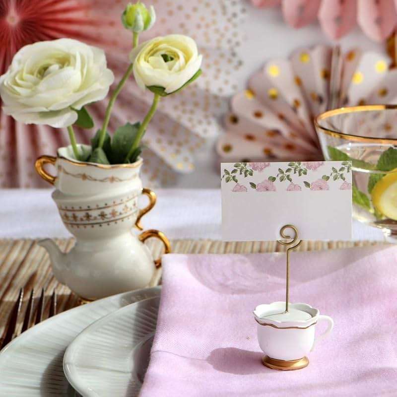 Kate Aspen Tea Time Whimsy Teapot and Teacup Place Card Holders, (6 Set of 6, 36 Pieces), Place Cards Included - Image 7