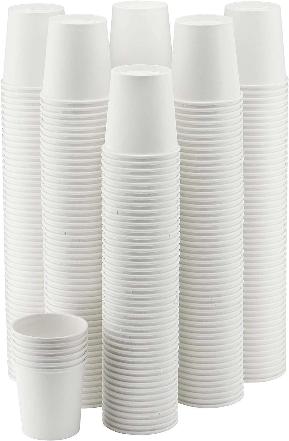 NYHI 300-Pack 8 oz White Disposable Paper Cups for Hot & Cold Drinks - Coffee, Tea, Water - Leak-Proof for Parties & Offices - Image 1