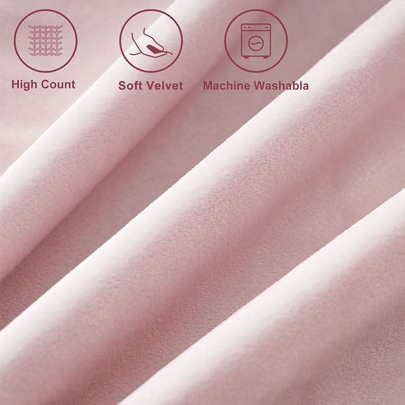 Top Finel Blush Pink 26x26 Euro Pillow Shams Set of 2 Decorative Throw Pillow Covers for Bed, Soft Velvet Couch Pillow Covers with for Bedroom, Spring Cute Aesthetic Home Decor - Image 4