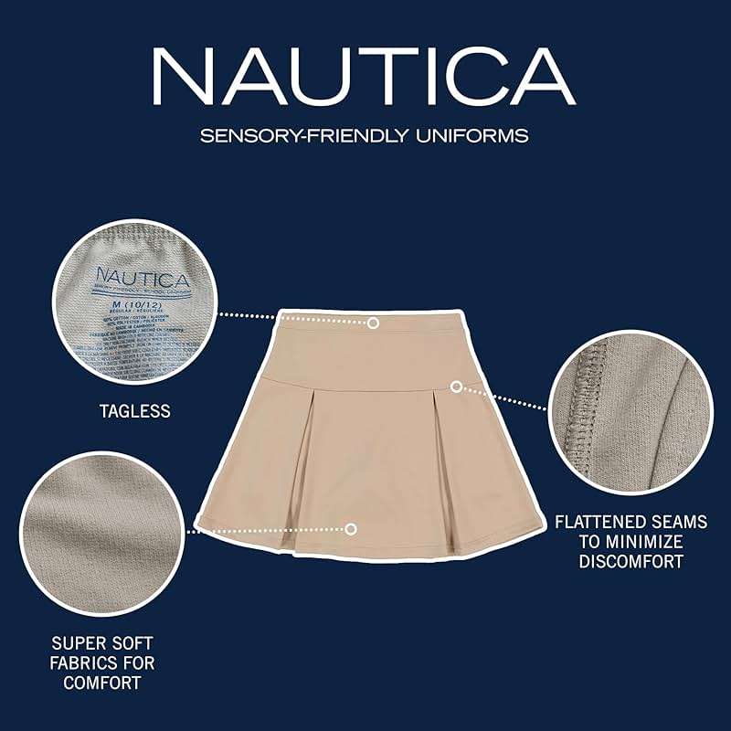 Nautica Girls' Sensory-Friendly Performance Pleated Scooter - Image 4