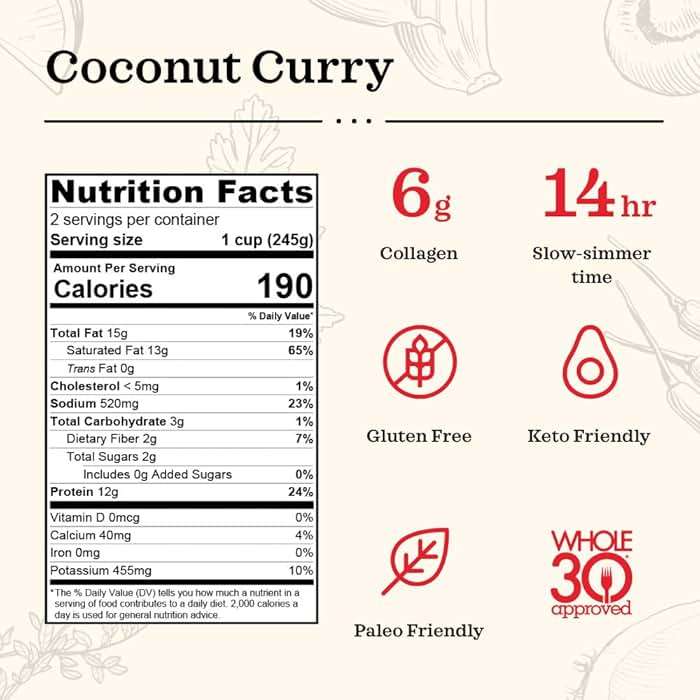 KETTLE & FIRE Coconut Curry Chicken Bone Broth, 16.9 OZ, Packaging may vary - Image 2