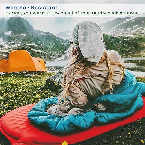 Sleeping Bag - Lightweight Envelope-Style 32F Rated Outdoor Sleeping Bag with Hood and Carry Case for Backpacking, Camping and Hiking by Wakeman (Navy) - Image 5