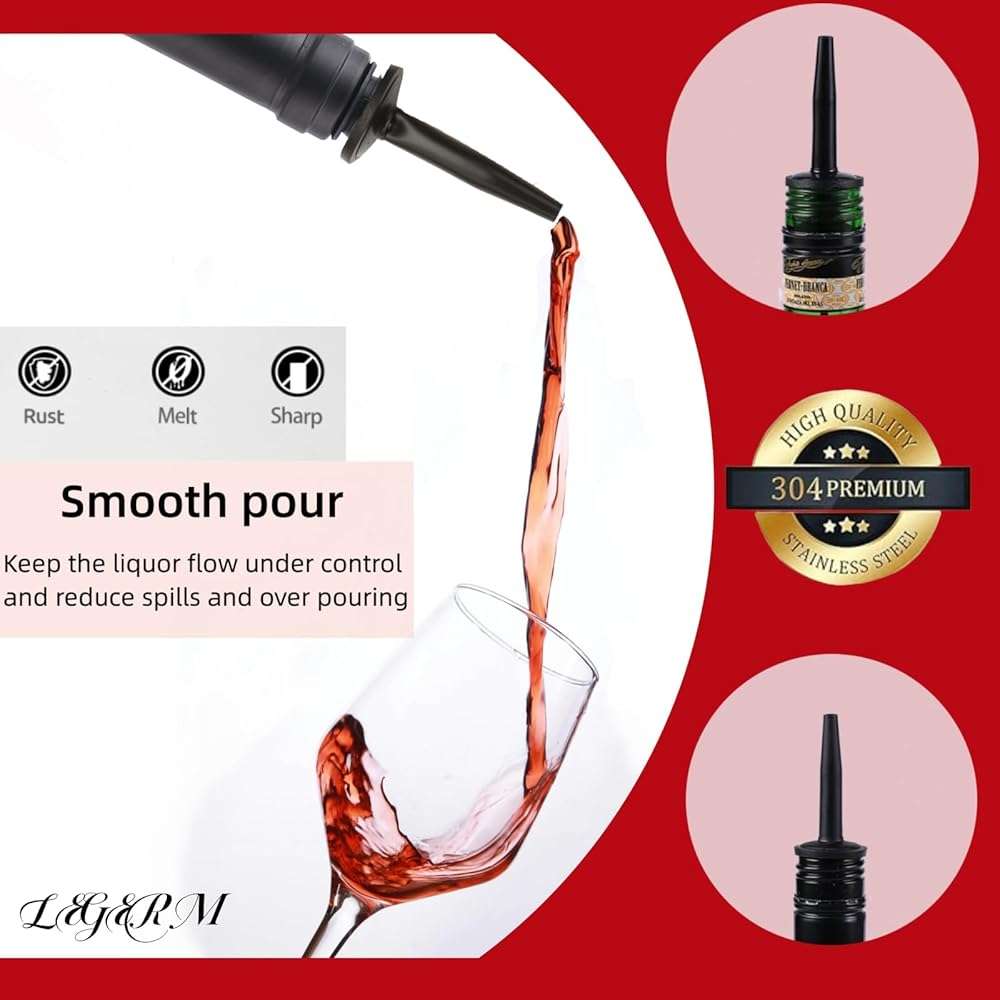 Pour Spouts for Liquor Bottles Speed Pour Pourers with Dust Cap 7+7 - Image 4