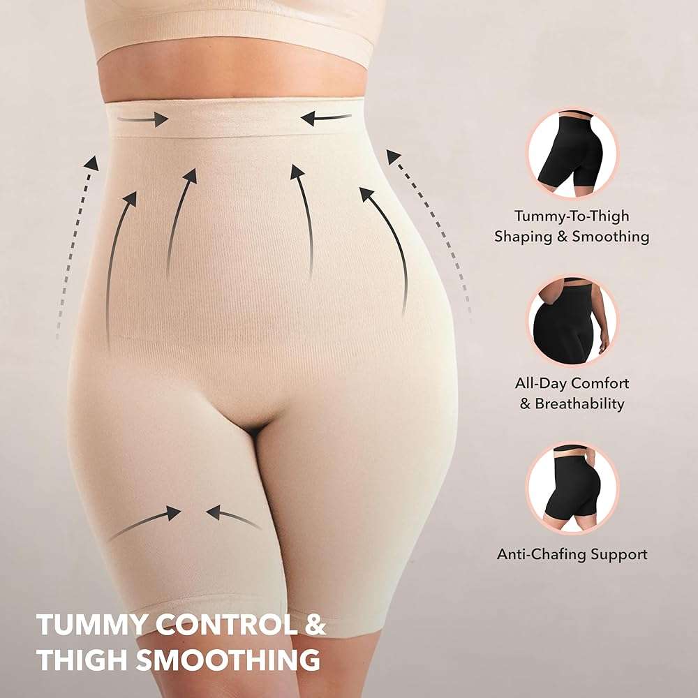 SHAPERMINT Shapewear for Women - High-Waisted Shapewear Tummy Control Shorts, Thigh Slimmer, Underwear for Women - Image 2
