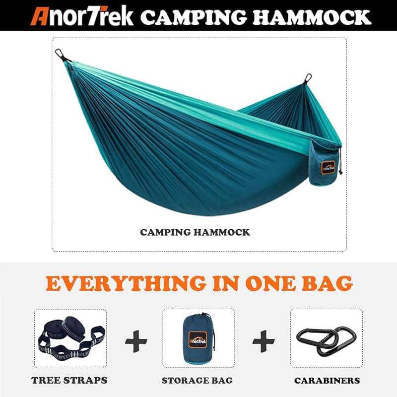 AnorTrek Camping Hammock, Super Lightweight Portable Parachute Hammock with Two Tree Straps Single or Double Nylon Travel Tree Hammocks for Camping Backpacking Hiking - Image 4