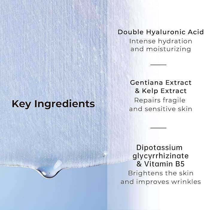 +WIS+ Hyaluronic Acid Face Mask 24 EA with Hyaluronic Acid Serum and Vitamin B5, Facial Mask for Dry Skin, Anti-Aging Mask to Plump and Repair Dehydrated Skin, Safe on Sensitive Skin,gifts for women - Image 9