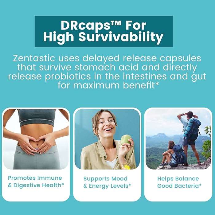 Zentastic Probiotics & Prebiotics Supplement - 50 Billion CFU - for Men & Women’s Immune & Digestive Health - 16 Strains - Shelf Stable - 60 Delayed Release Veggie Capsules - Image 6