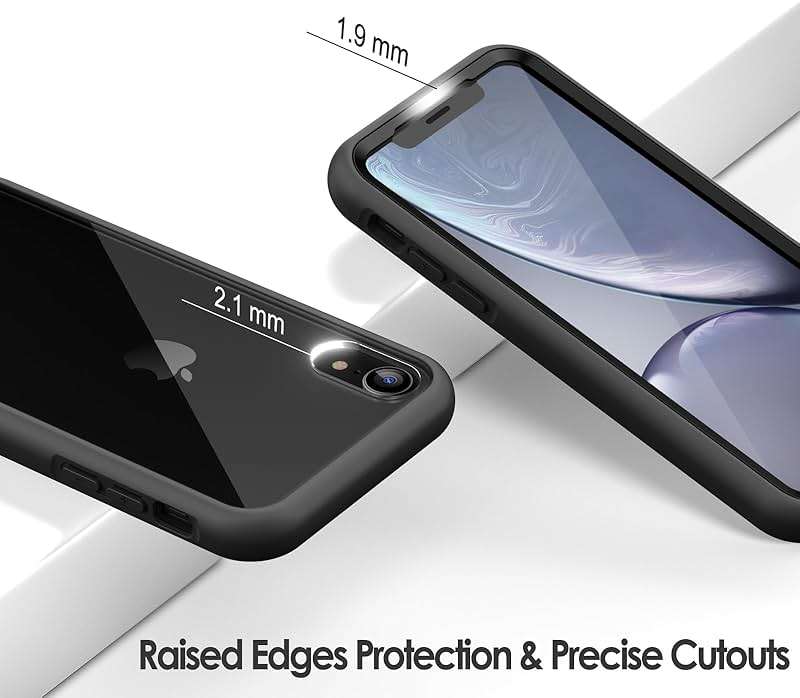 JETech Case for iPhone XR 6.1-Inch with Built-in Anti-Scratch Screen Protector, 360 Degree Full Body Rugged Phone Cover Clear-Back (Black) - Image 7