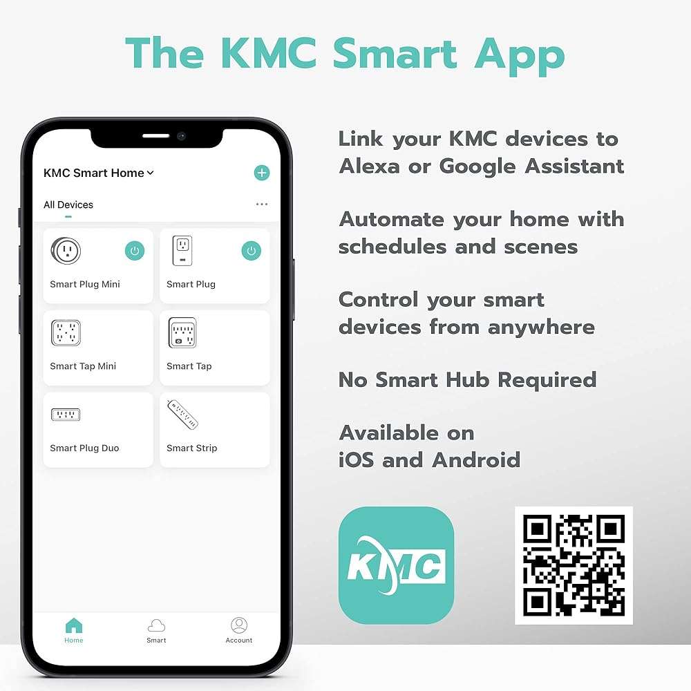 KMC Smart Plug Mini 4-Pack, Wi-Fi Outlets for Smart Home, Remote Control Lights and Devices from Anywhere, No Hub Required, ETL Certified, Works with Alexa and Google Home - Image 7