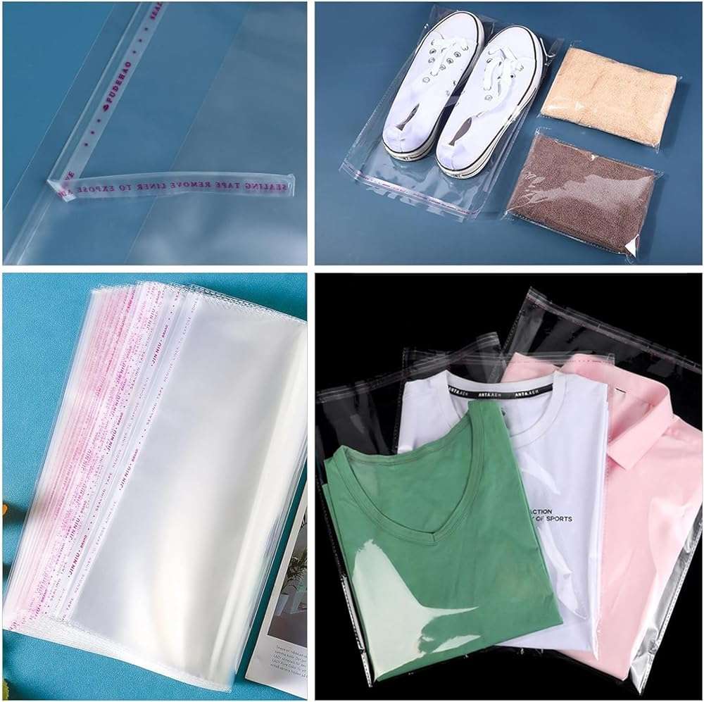 KRUM Heavy Quality Transparent Saree Cloth Utility Bag Self Adhesive BOPP Bag (50, 12 X 16 Inch) - Image 5