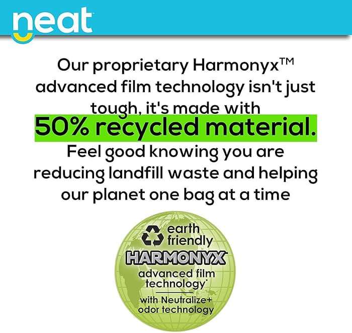 Neat Tall Kitchen 13 Gallon Drawstring Trash Bags - (MEGA 200 Count) - Triple Ply Fortified, Eco-Friendly 50% Recycled Material, Neutralize+ Odor Technology, Reversible Black and White Garbage Bags - Image 4