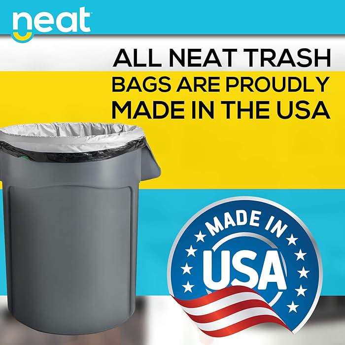 Neat Tall Kitchen 13 Gallon Drawstring Trash Bags - (MEGA 200 Count) - Triple Ply Fortified, Eco-Friendly 50% Recycled Material, Neutralize+ Odor Technology, Reversible Black and White Garbage Bags - Image 8