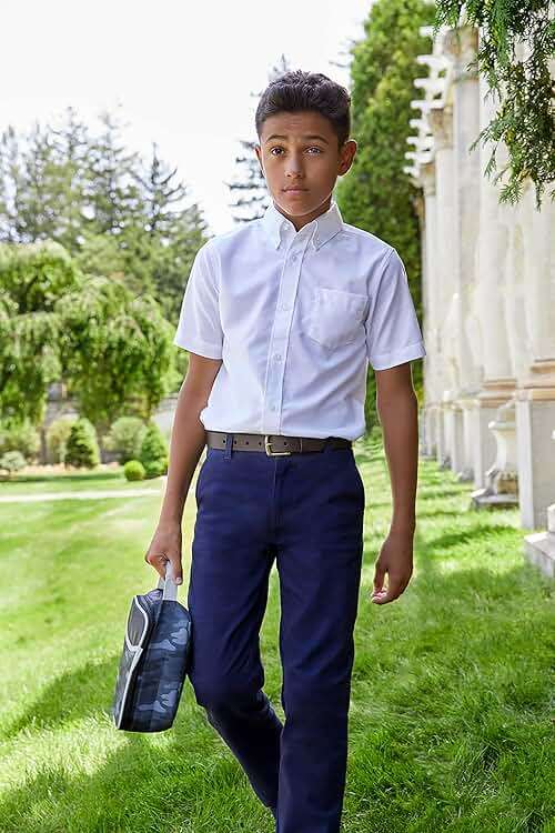 French Toast Boys' Adjustable Waist Straight Fit Stretch Twill Chino Pant - Image 3