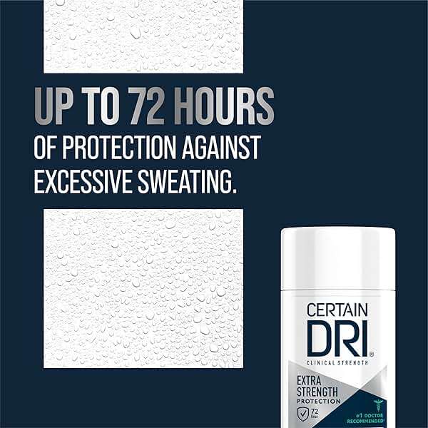Certain Dri Extra Strength Clinical Solid Antiperspirant, 72-Hour Sweat & Odor Protection for Hyperhidrosis, Maximum-Strength, Powder Fresh Scent, 1.7 oz (Pack of 3) - Image 2