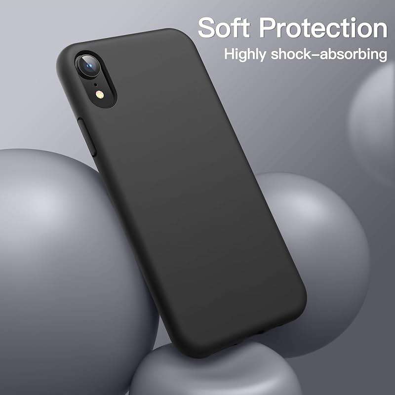 JETech Silicone Case for iPhone XR, 6.1-Inch, Silky-Soft Touch Full-Body Protective Case, Shockproof Cover with Microfiber Lining (Black) - Image 3