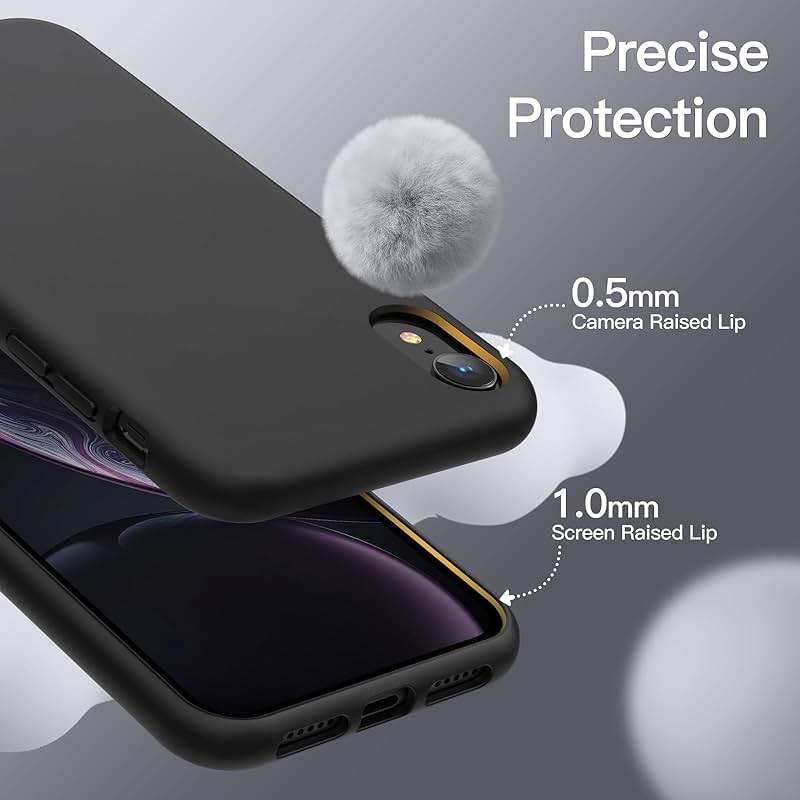 JETech Silicone Case for iPhone XR, 6.1-Inch, Silky-Soft Touch Full-Body Protective Case, Shockproof Cover with Microfiber Lining (Black) - Image 4