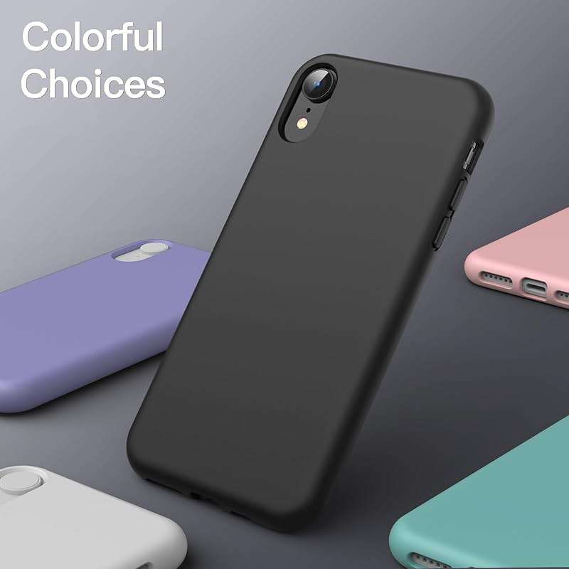 JETech Silicone Case for iPhone XR, 6.1-Inch, Silky-Soft Touch Full-Body Protective Case, Shockproof Cover with Microfiber Lining (Black) - Image 5