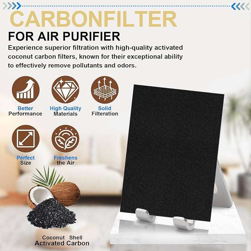 Dekiru 6 Pack Cut to Fit Activated Carbon Filter, Compatible with Honeywell HPA300 Air Purifiers, Charcoal Filters for Window, Vent, AC, Range Hood, Odor Removal - Image 4
