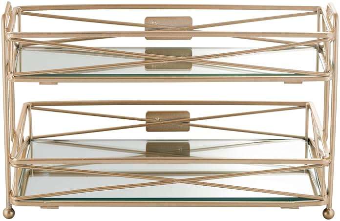 Home Details Satin Gold 2 Tier Vanity Tower (27174-SGOLD) - Image 4
