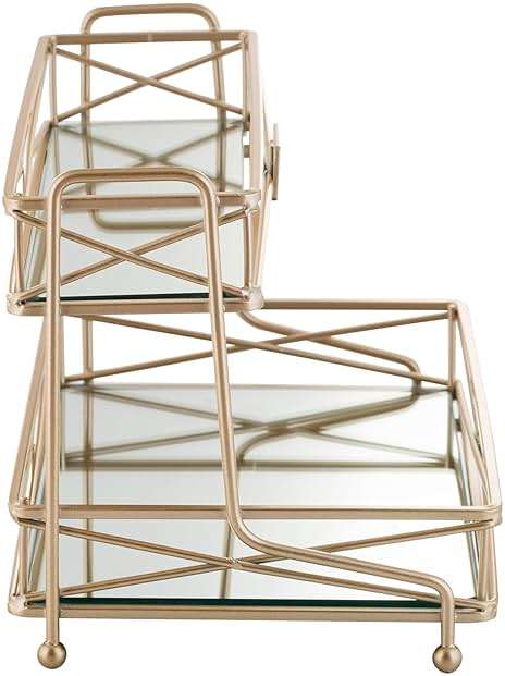 Home Details Satin Gold 2 Tier Vanity Tower (27174-SGOLD) - Image 5