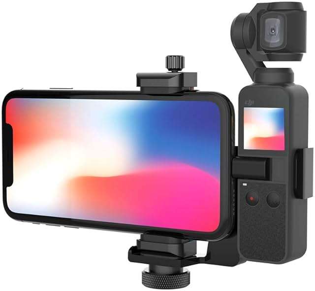 Smatree OSMO Pocket 2 Phone Holder Set Expansion Accessories with 1/4”Thread Screw Compatible with DJI OSMO Pocket 2/ DJI OSMO Pocket and Smartphone - Image 1