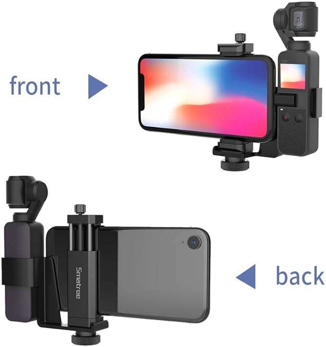 Smatree OSMO Pocket 2 Phone Holder Set Expansion Accessories with 1/4”Thread Screw Compatible with DJI OSMO Pocket 2/ DJI OSMO Pocket and Smartphone - Image 2
